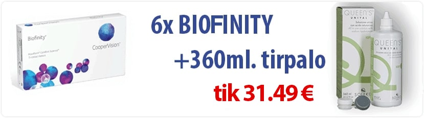 6X BIOFINITY + 360ML. QUEENS UNIYAL tik 31.49 €.